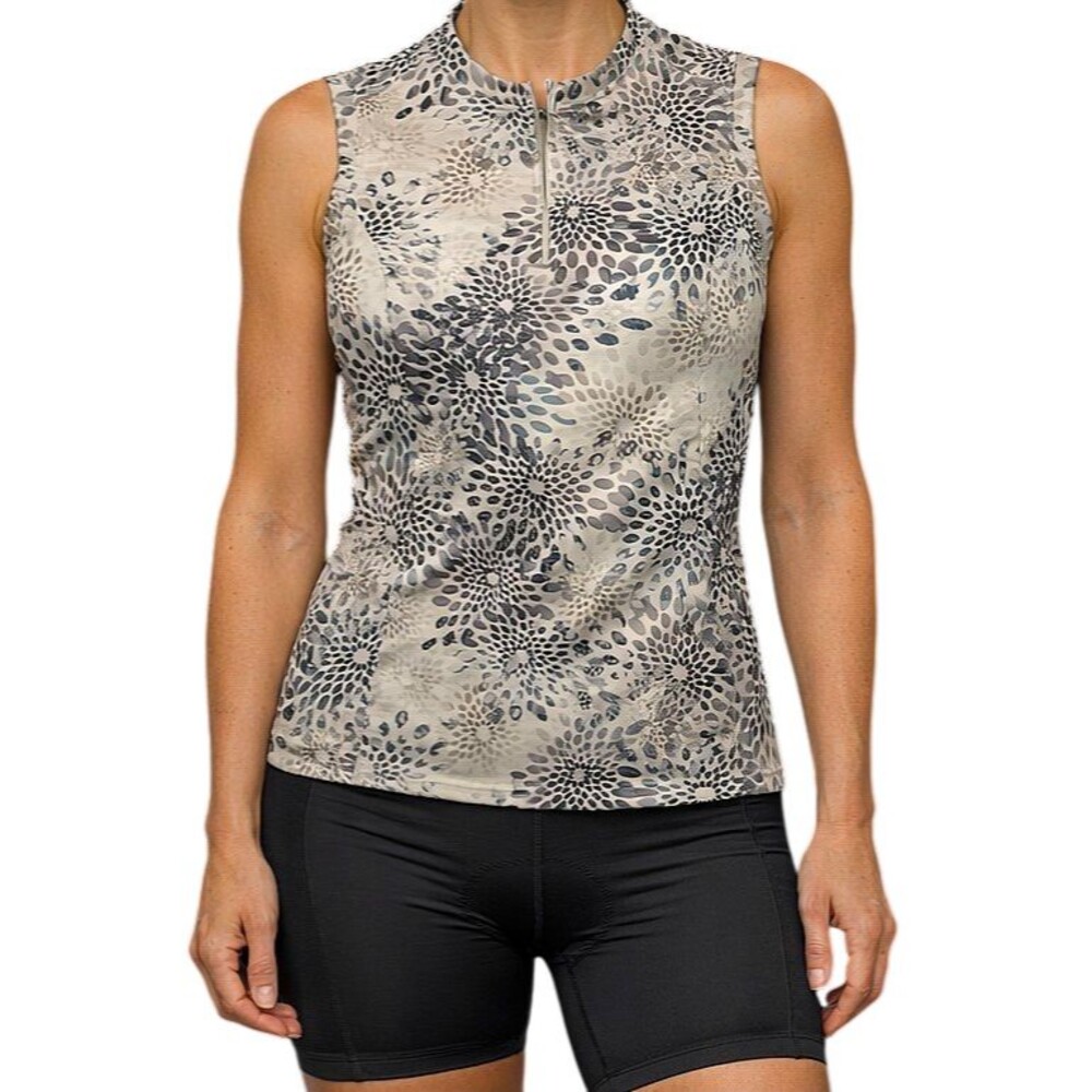 Shebeest Sleeveless Cycling Jersey Womens Large Fitted 1/4 Zip Made in USA
